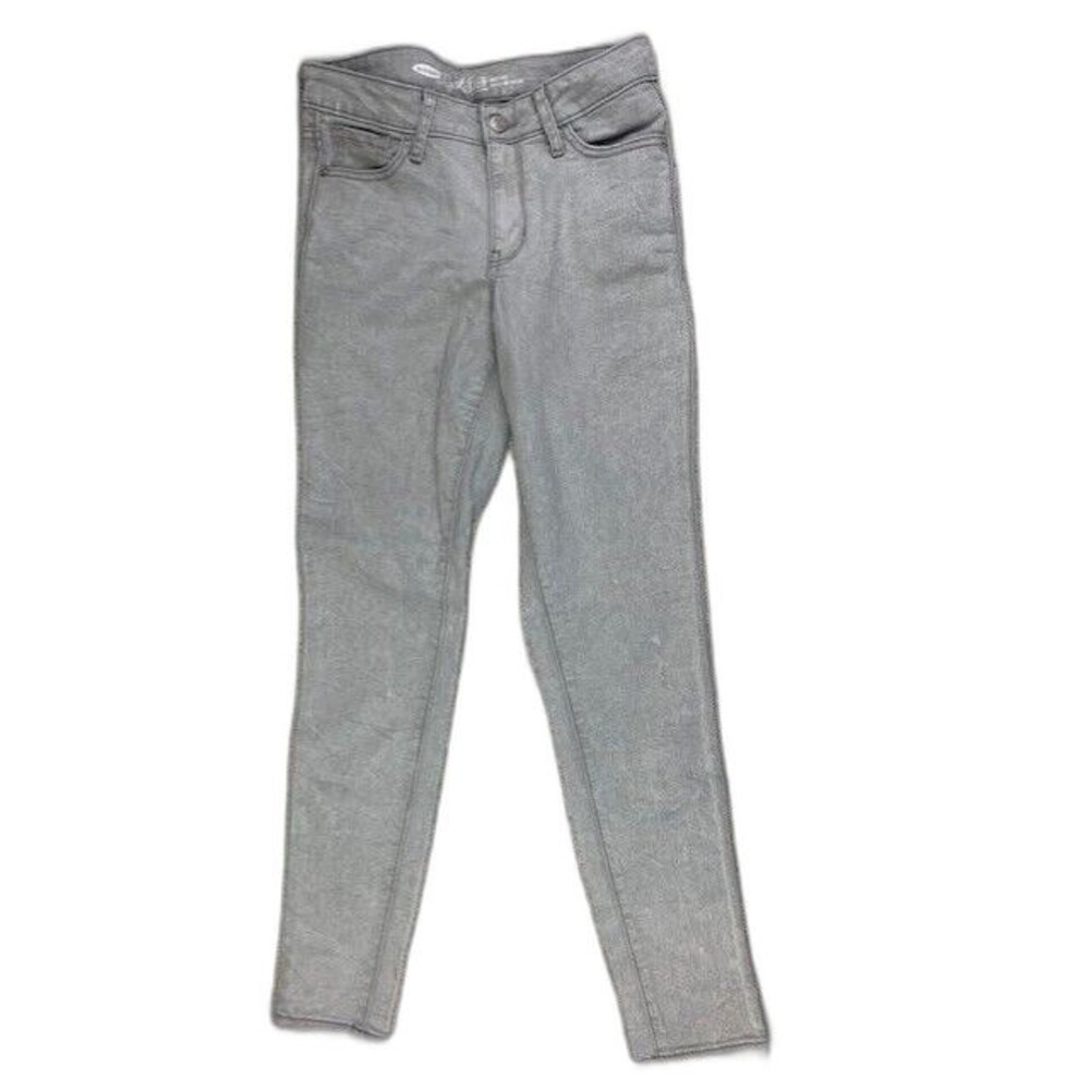 Old Navy Rockstar Size 4 Womens Jeans Mid Rise Light Gray Marble Skinny Stretch